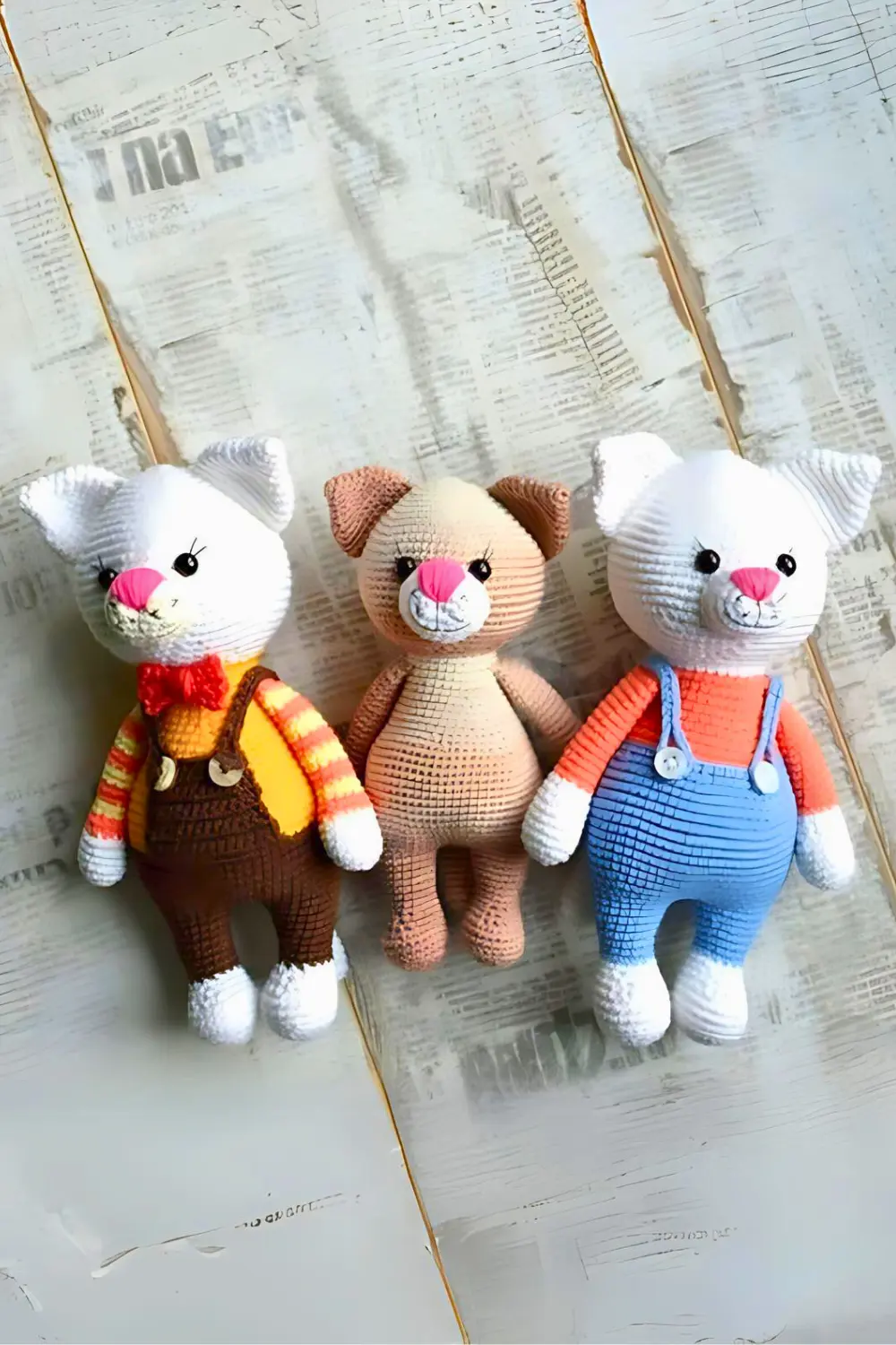 Receita passo a passo grátis Irmãos Gatinhos Amigurumi