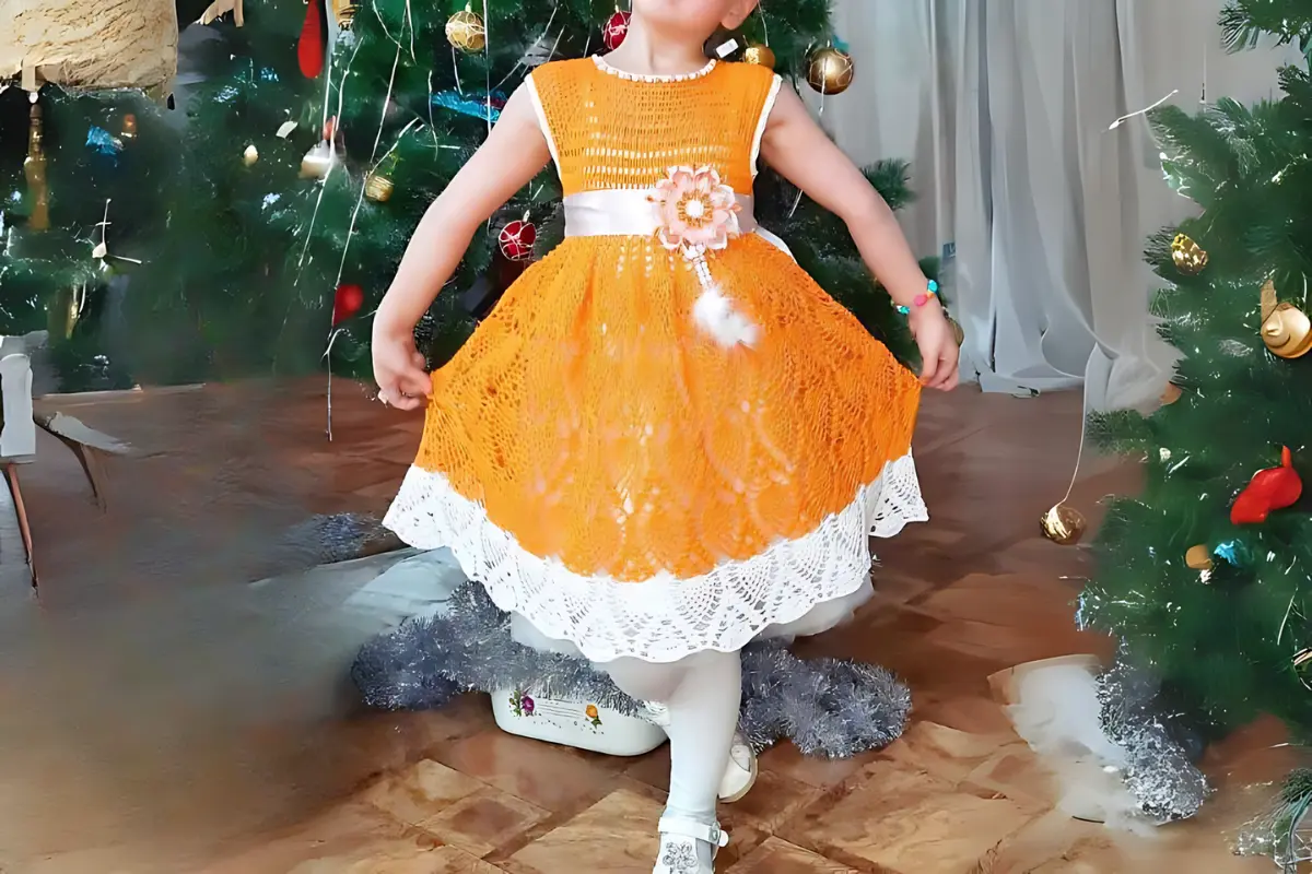 Lindo Vestido de Festa de Crochê