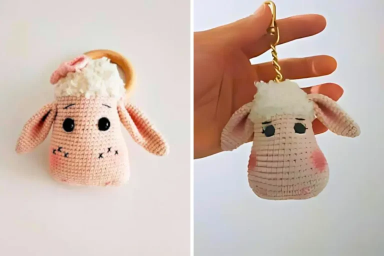 Chocalho e chaveiro Carneiro Amigurumi