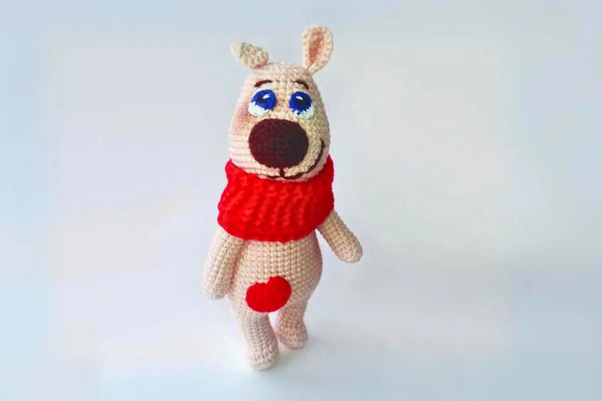 Cachorro Fofo Coração Amigurumi