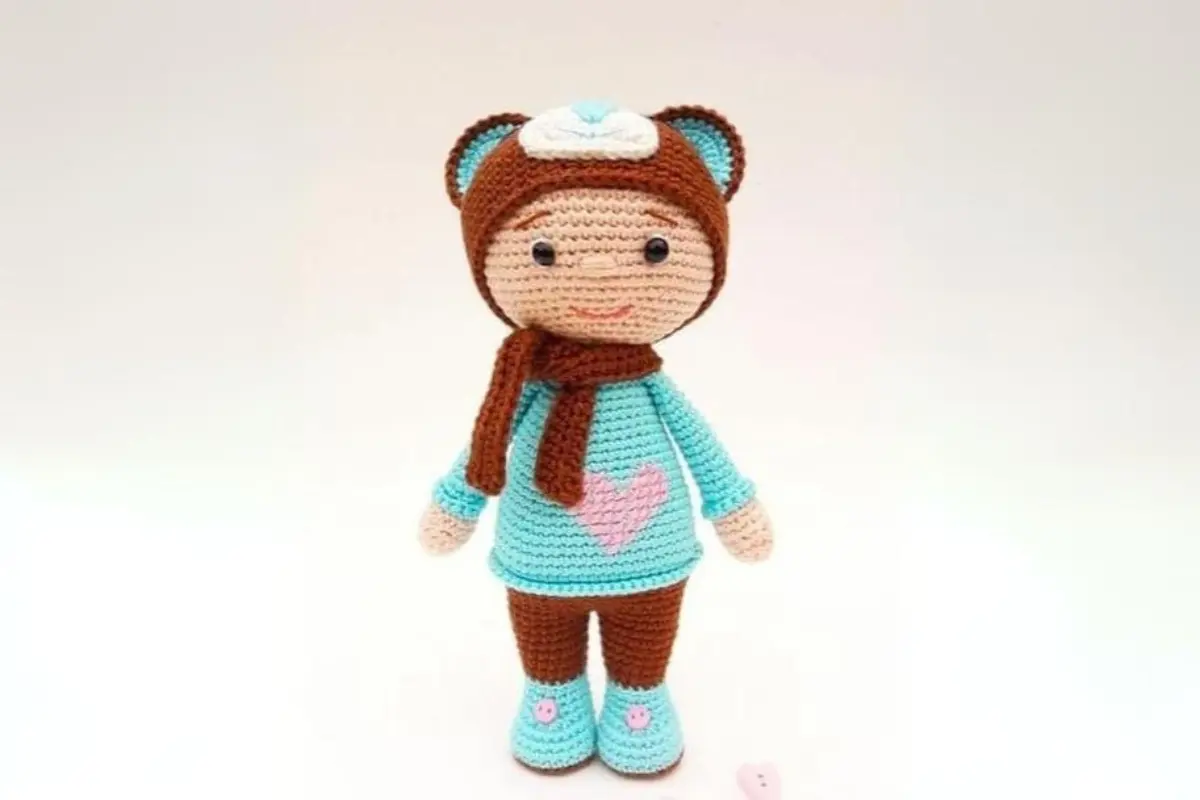 Boneco Pijama de Ursinho Amigurumi