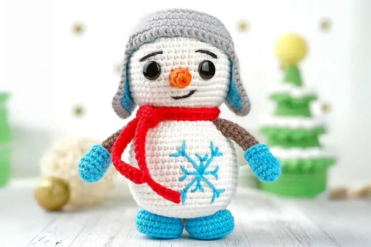 Boneco de Neve Amigurumi