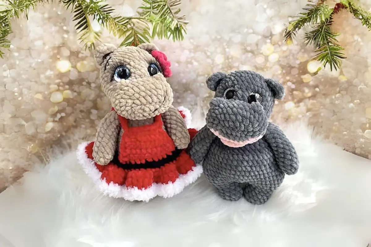 Hipopotamos Natalinos Amigurumi
