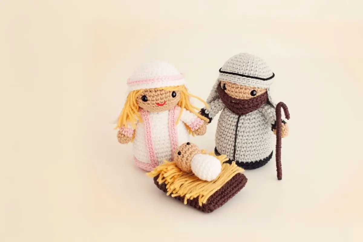 Presépio José, Maria e Jesus Amigurumi