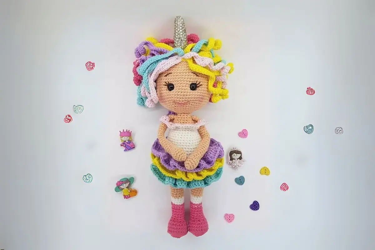 Boneca Unicornio Amigurumi
