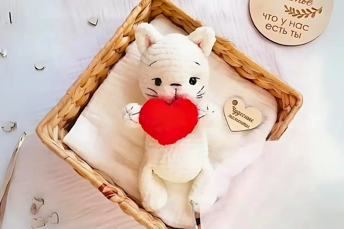 Gato Apaixonado Amigurumi