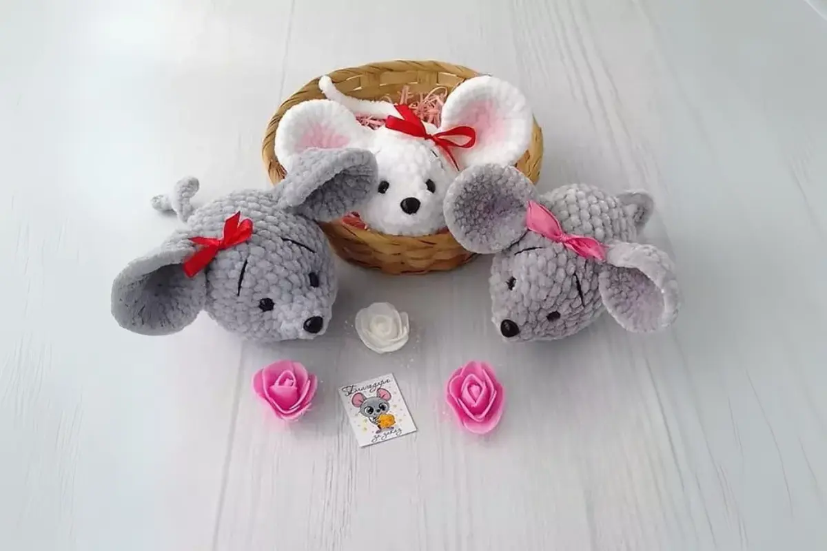 Rato de Pelúcia Amigurumi
