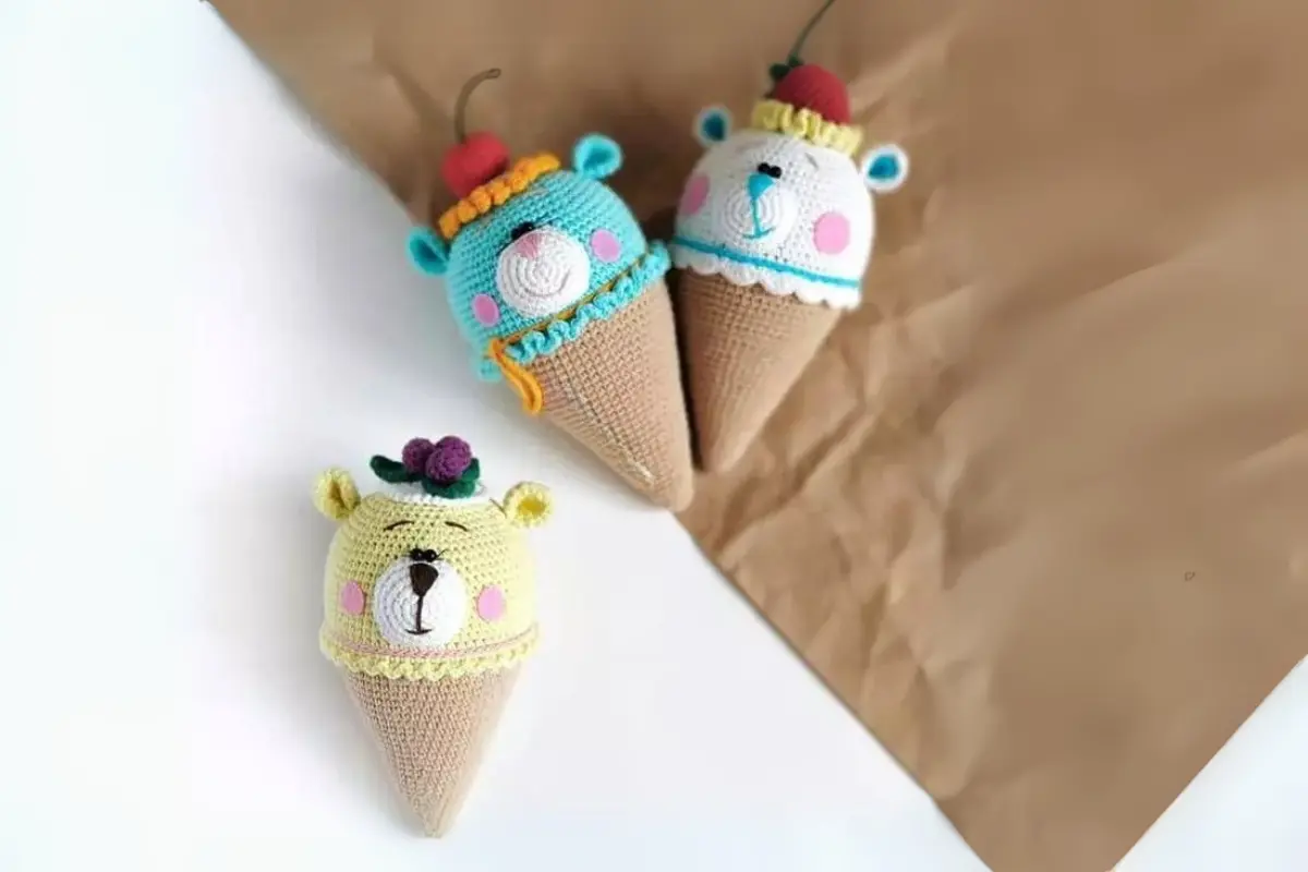 Ursinhos Sorvetes Amigurumi