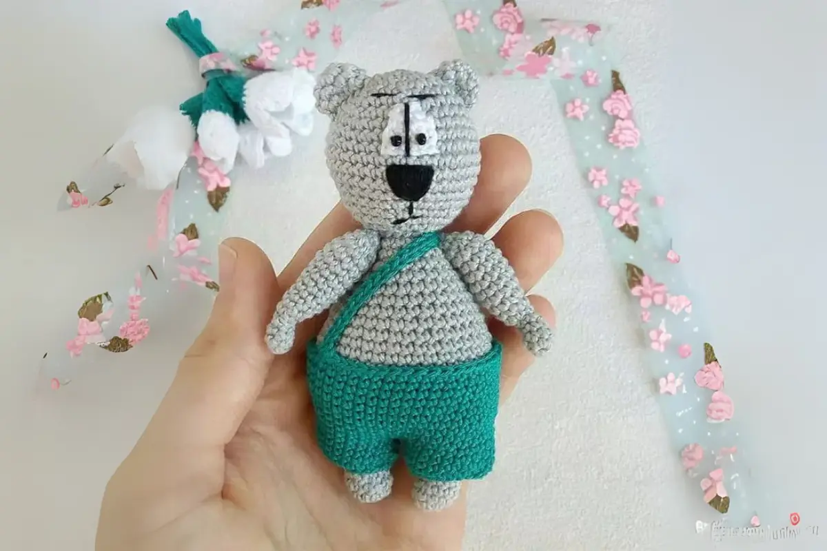 Urso de Shorts Suspenso Amigurumi