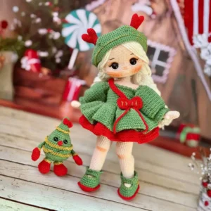 Receita Boneca Natalina com Pinheirinho Amigurumi PDF