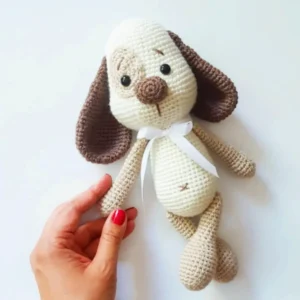 Receita Cachorrinho com Laço Branco Amigurumi PDF