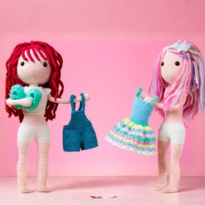 Receita Kit 2 Bonecas com Roupas e Acessórios Amigurumi PDF