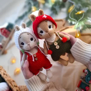 Receita Kit 2 Coelhinhos Natalinos Amigurumi PDF