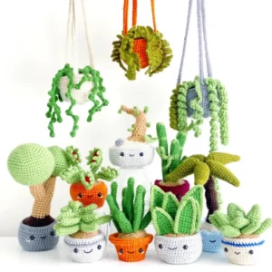 Receita Kit Plantas e Vasos Decorativos em Crochê PDF