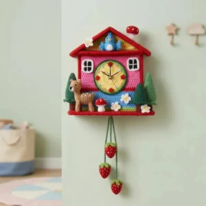 Receita Relógio Casinha com Animais em Crochê PDF