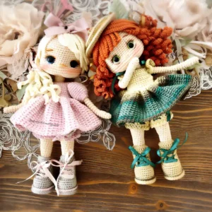Receita Kit 2 Bonecas Loira e Ruiva Amigurumi PDF