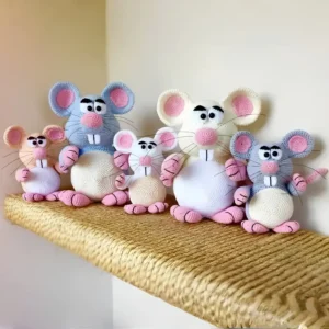 Receita Kit 5 Ratinhos Coloridos Amigurumi PDF