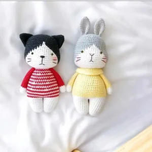 Receita Kit Gatinho e Coelhinho Amigurumi PDF – 2 Modelos