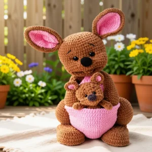 Receita Mamãe Canguru com Filhote Amigurumi PDF