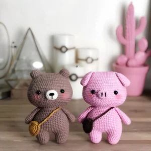 Receita Ursinho e Porquinho Amigurumi PDF – Kit 2 Modelos
