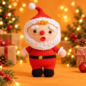 Passo a passo em português para tecer este encantador Pai Natal.