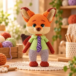 Receita Amigurumi em PDF: Raposinha de Gravata