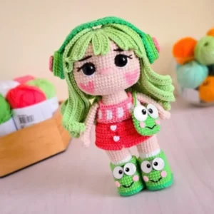Receita Boneca com Acessórios de Sapinho Amigurumi PDF