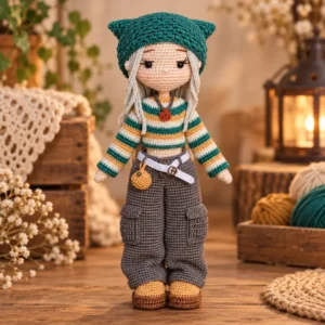 Receita Boneca com Gorro e Calça Amigurumi PDF