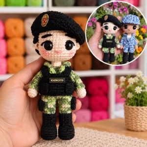 Receita Boneco Militar com Boina Amigurumi PDF