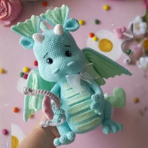 Receita Dragão Verde com Asas Amigurumi PDF