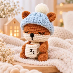 Receita Esquilinho Sonolento com Touca e Caneca Amigurumi PDF