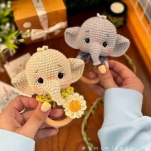 Receita Kit 2 Chocalhos Elefantinhos Amigurumi PDF