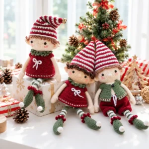 Receita Kit 2 Duendes de Natal Amigurumi PDF