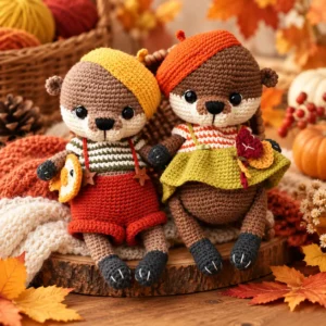 Receita Kit 2 Lontrinhas de Outono Amigurumi PDF