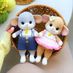 Receita Kit 2 Ratinhos com Roupinhas Amigurumi PDF