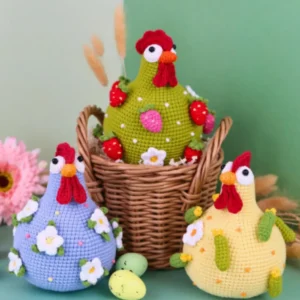Receita Kit 3 Galinhas Floridas Amigurumi PDF