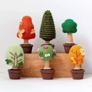 Receita Kit 6 Árvores Decorativas em Crochê PDF