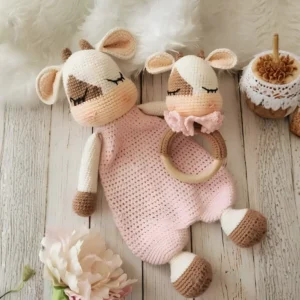 Receita Kit Naninha Vaquinha e Chocalho Amigurumi PDF