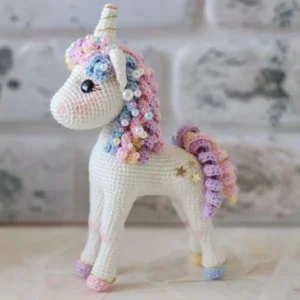 Receita Unicórnio Encantado com Flores Amigurumi PDF