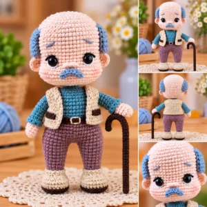 Receita Vovô com Bengala Amigurumi PDF